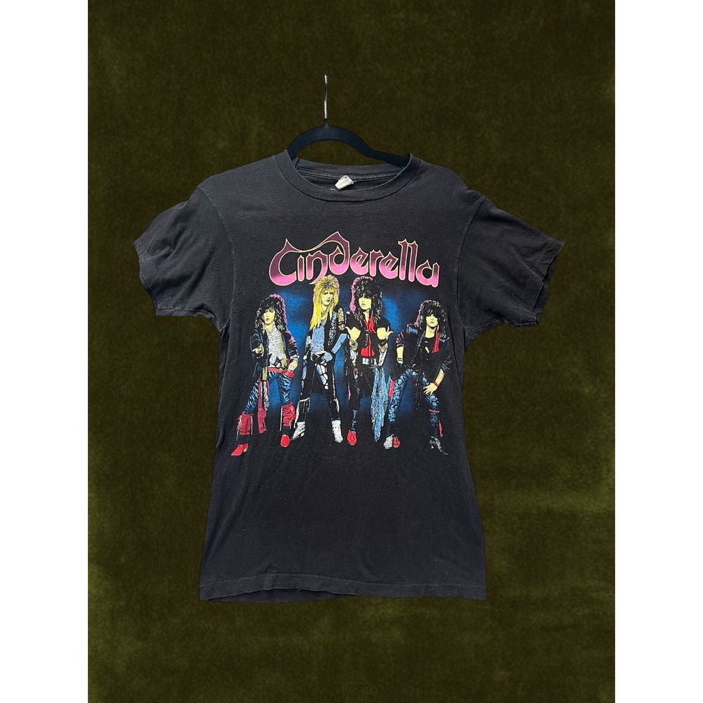 Vintage Cinderella Night Songs World Tour 87 Band T-Shirt Black Original Print